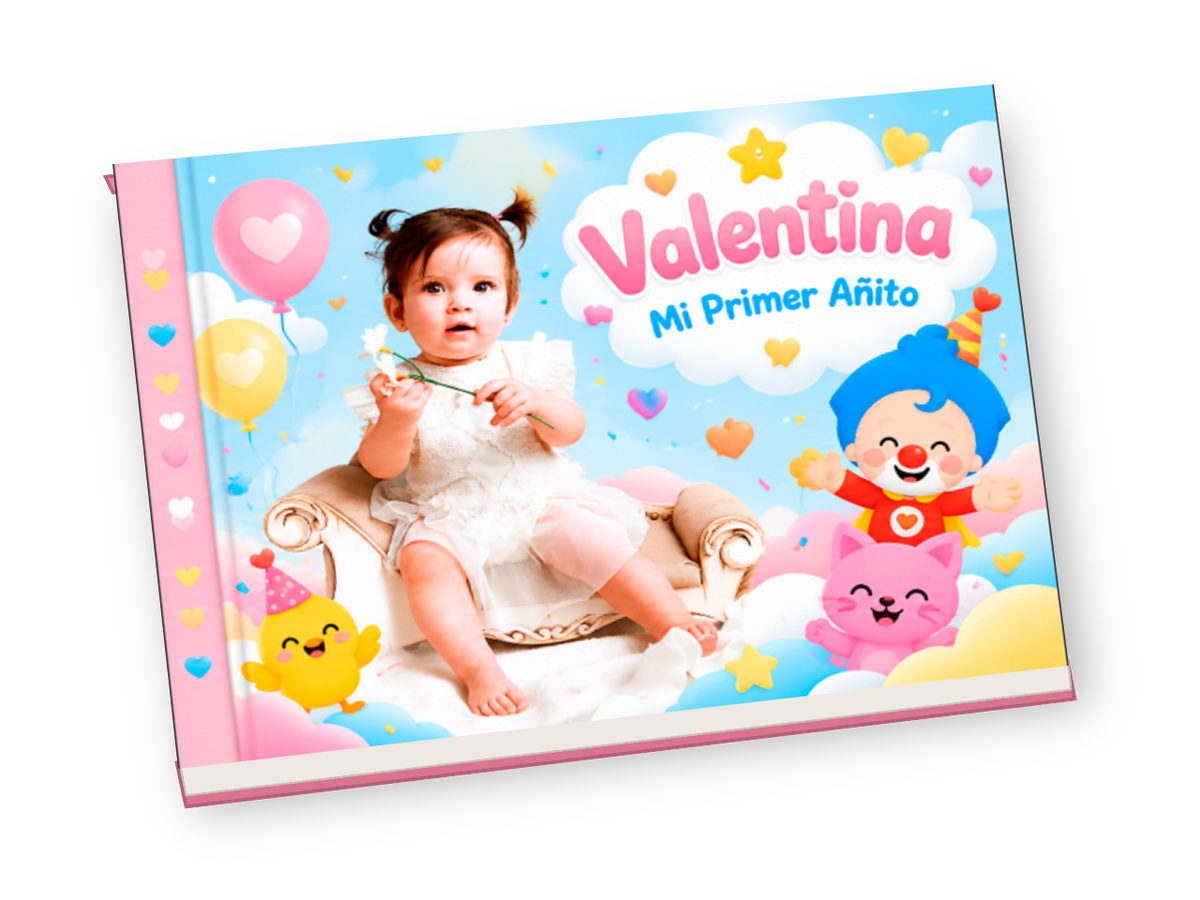 Mockup Fotolibro Plim Plim Valentina Mi Primer Añito 28 x 22 cm