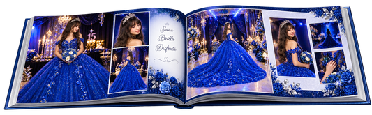 Fotolibro 15 Años 22x28cm Tapa Rígida - Temática Corona Azul