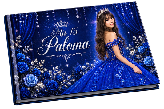 Fotolibro 15 Años 22x28cm Tapa Rígida - Temática Corona Azul