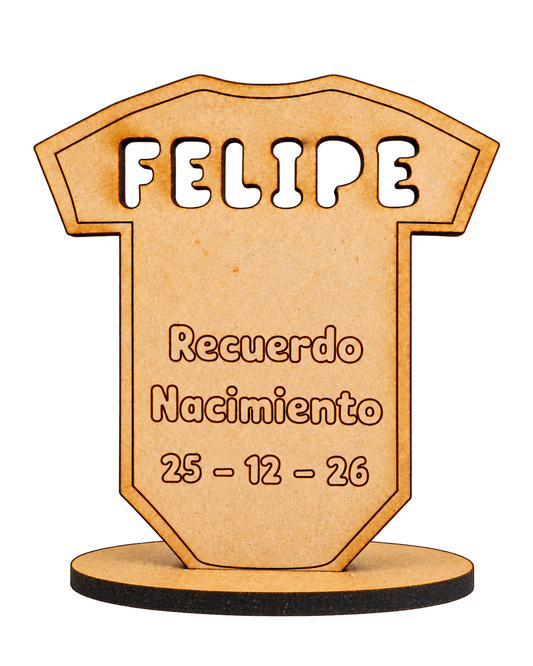 Souvenir individual personalizado en MDF, fondo transparente