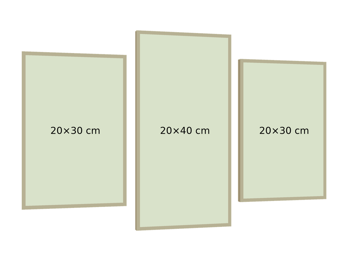 Maqueta sin fondo en perspectiva izquierda. 20×30 cm / 20×40 cm / 20×30 cm
